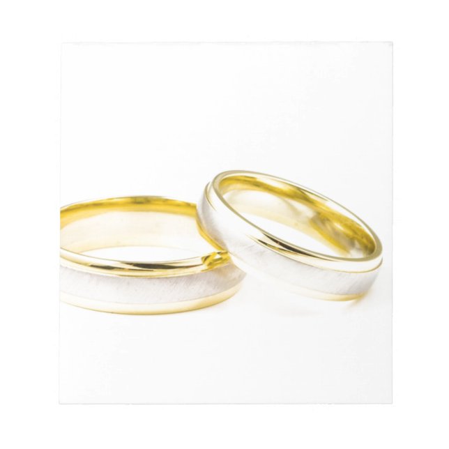 Shower Party Bride Groom Love Wedding Rings Notepad (Front)