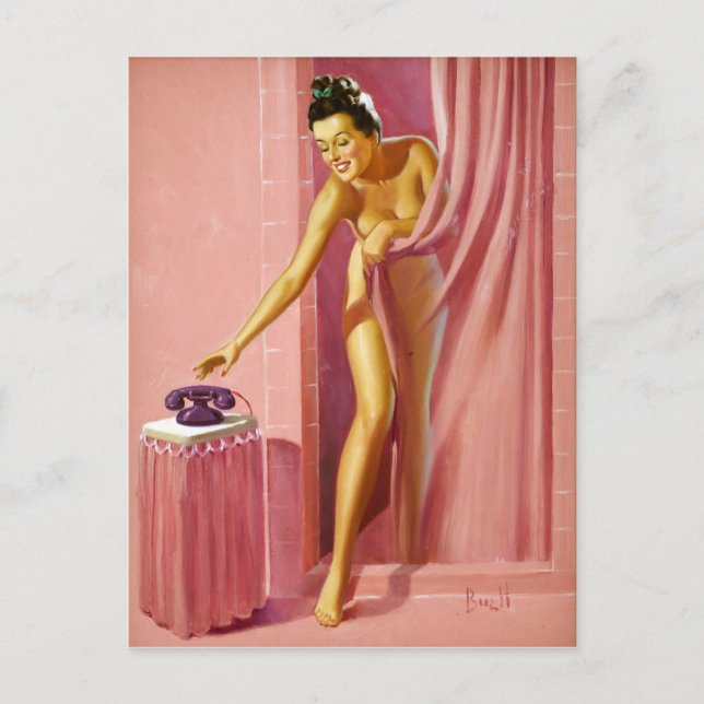 Shower Pin Up Postcard (Front)