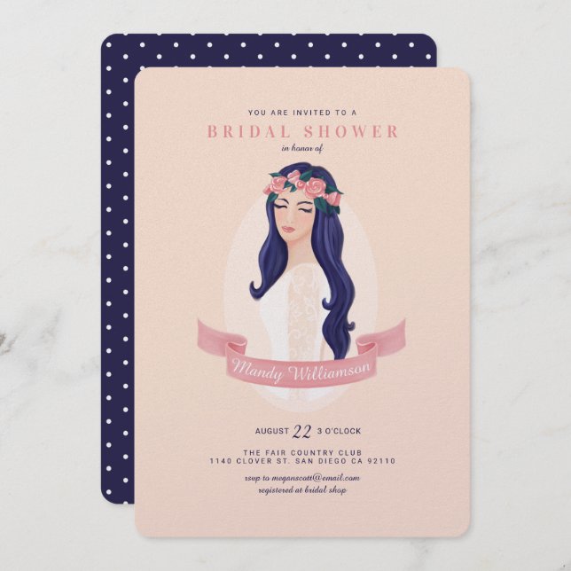 Shower The Beautiful Bride To Be Bridal Shower Invitation (Front/Back)