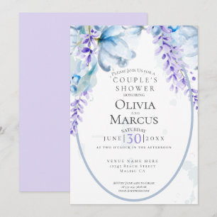 SHOWER Watercolor Lavender - Dusty Blue Invitation
