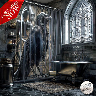 Shower with a Crow Curtain