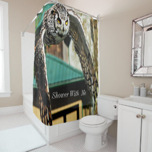 Shower With Me Great Horned Owl Yellow eye Curtain