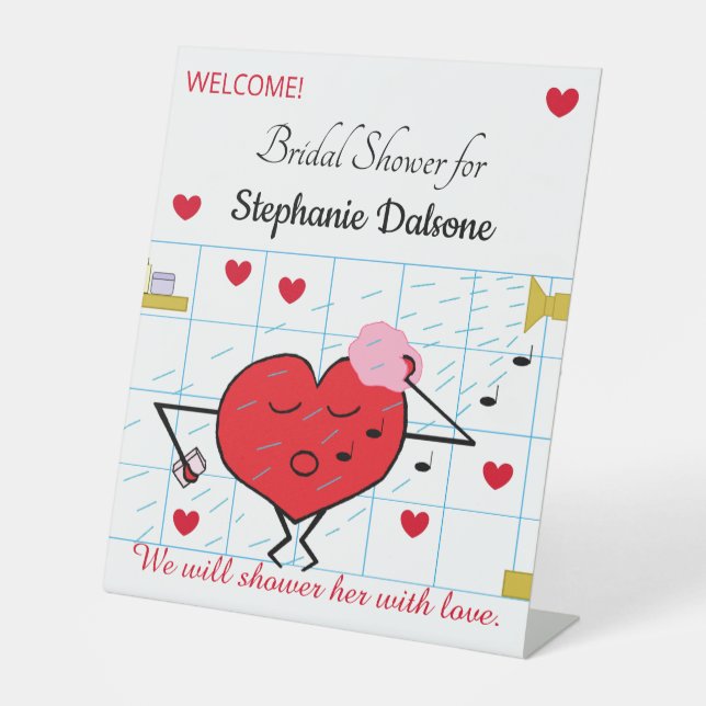 Shower You with Love- Bridal Shower: Pedestal Sign (Front)