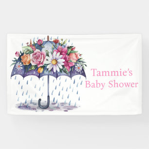 Showered with Flowers Baby Shower Banner