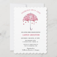 Showered with Love Pink Umbrella Bridal Shower