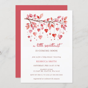 Showered with Love Valentines Day Baby Shower Invitation