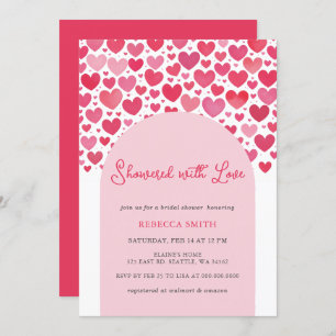 Showered with Love Valentines Day Bridal Shower Invitation