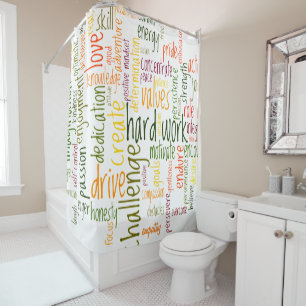 Showering behind Motivational Words #2 Shower Curtain
