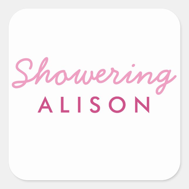 Showering Mum-To-Be Baby Shower Mason Jar Sticker (Front)