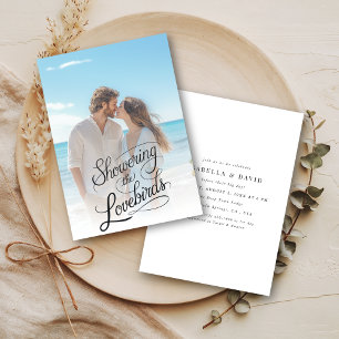 Showering the Lovebirds Couples Shower Beach Photo Invitation