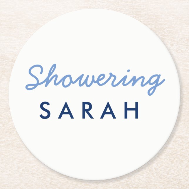 Showering the Mum-to-Be Baby Shower Coaster White (Front)