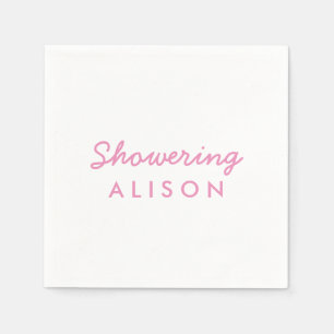 Showering the Mum-To-Be Cocktail Napkins Pink