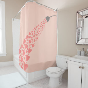 Showering You With Love - Blush Pink Hearts Shower Curtain