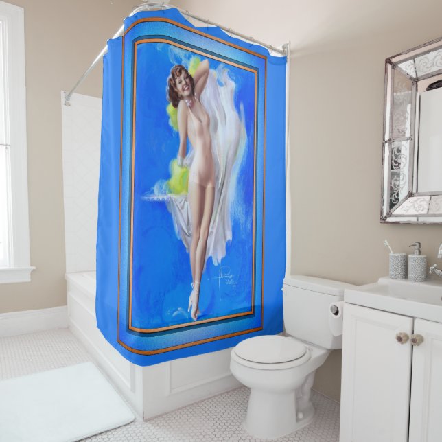 Showgirl by American Artist Rolf Armstrong Shower Curtain (In Situ)