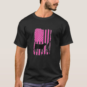 Showgirl Cattle American Patriotic USA Flag Fun Ca T-Shirt