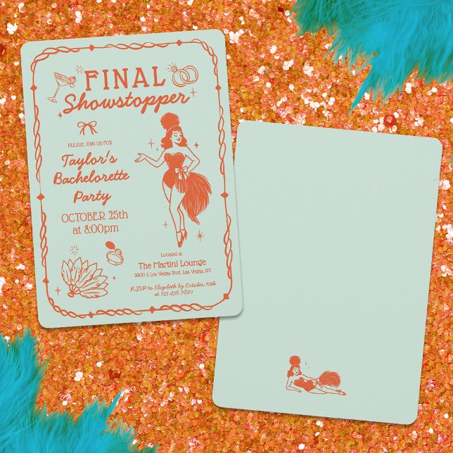 Showgirl Final Showstopper Bachelorette Invitation (Creator Uploaded)