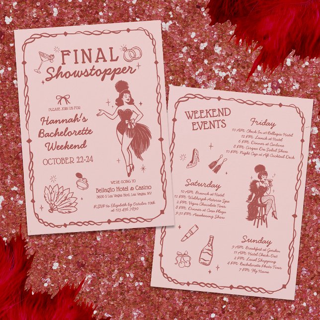 Showgirl Final Showstopper Bachelorette Invitation (Creator Uploaded)