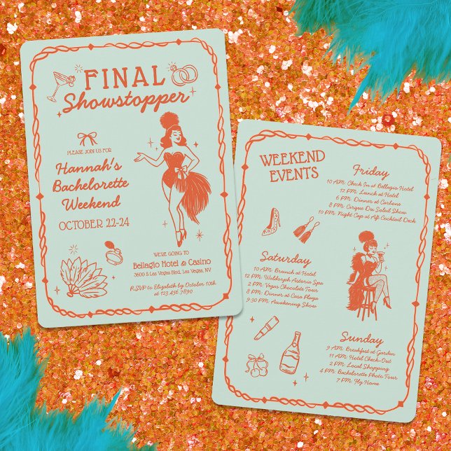 Showgirl Final Showstopper Bachelorette Invitation (Creator Uploaded)