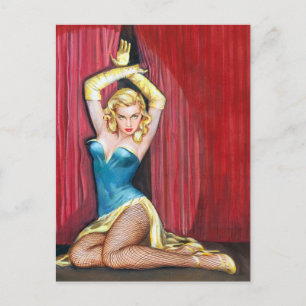 Showgirl Pinup Postcard
