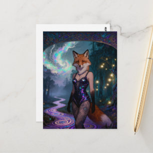 Showgirl Red Fox in a Forest Postcard