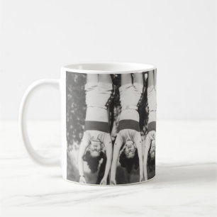 Showgirls on monkey bars, playful design. coffee mug
