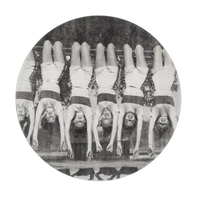Showgirls on monkey bars, playful design. cutting board (Front)