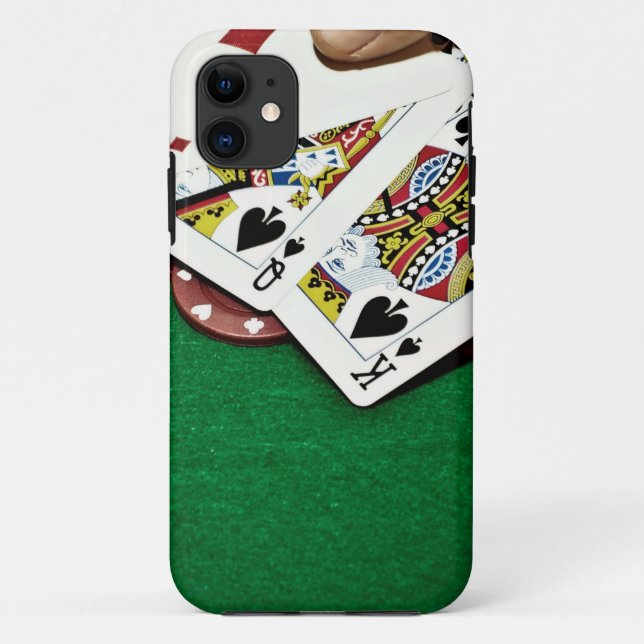 Showing cards green table poker Case-Mate iPhone case (Back)