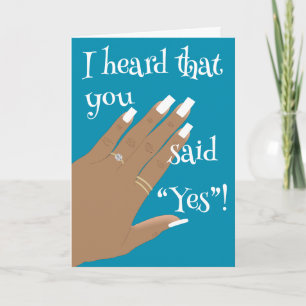 Showing Engagement Ring African American Greeting Card