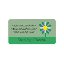 Showing growth flower customisable Address labels