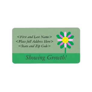 Showing growth flower customisable Address labels