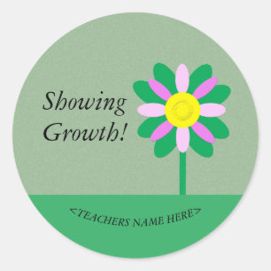 Showing growth flower customisable Teacher sticker