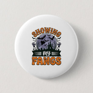 Showing My Fangs Vintage Halloween Vampire Shirt_1 6 Cm Round Badge