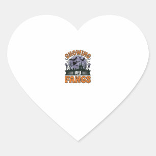Showing My Fangs Vintage Halloween Vampire Shirt_1 Heart Sticker