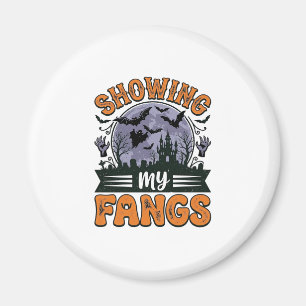 Showing My Fangs Vintage Halloween Vampire Shirt_1 Magnet