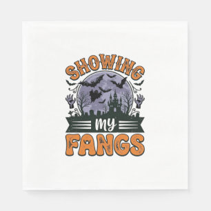 Showing My Fangs Vintage Halloween Vampire Shirt_1 Napkin