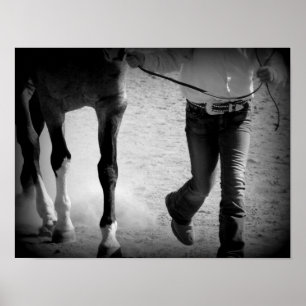 Showmanship Trot in Black and White Poster