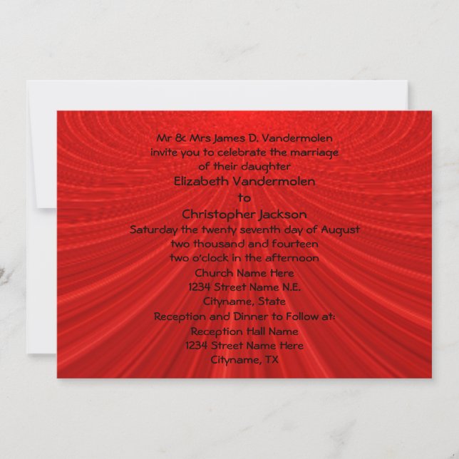 Showstopper Red Wedding Invite (Front)