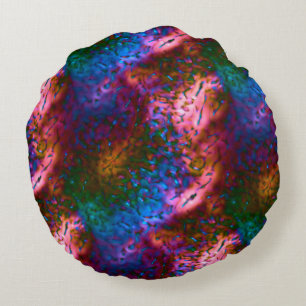 Showy blue chromed scales on salmon round cushion