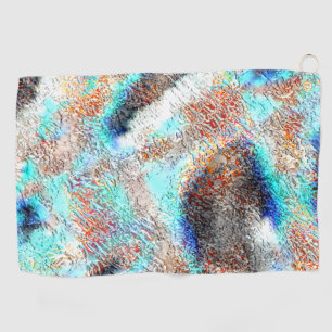 Showy colours splash texture sky orange blue... golf towel