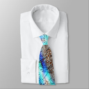 Showy colours splash texture sky orange blue... tie