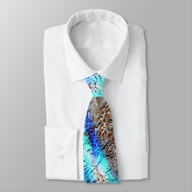 Showy colours splash texture sky orange blue...  tie (Tied)