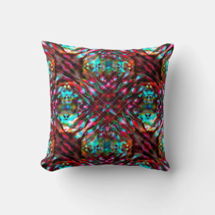 Showy dark red burnt beige, acrylic style cushion
