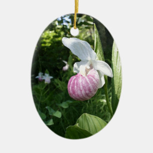 Showy Lady's Slipper Ceramic Tree Decoration