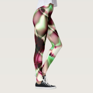 Showy pink to green in snail-like lines, to sepia leggings