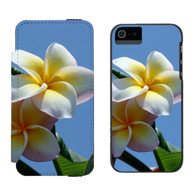 Showy Plumeria Frangipani Blooms Incipio iPhone Wallet Case (Side by Side)