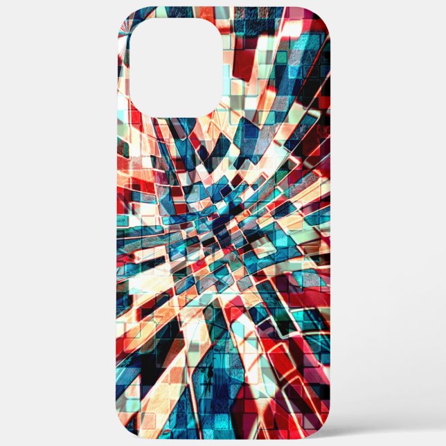 Showy red blue on twisted tiles and sandy effect   Case-Mate iPhone case (Back)