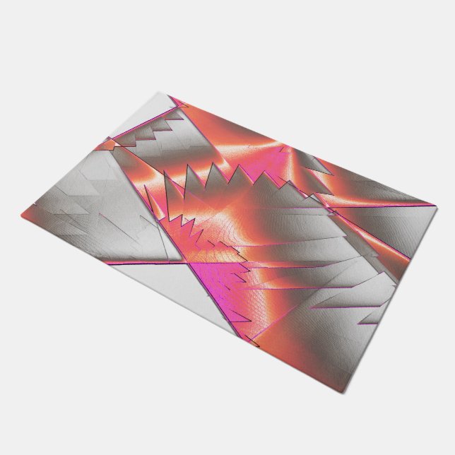 Showy salmon or peach, extremely rough digitalised doormat (Angled)