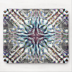 Showy texture kaleidoscope in sandy silvery colour mouse pad