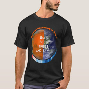 ShowYourStripes u2013 SAVE BEES TREES AND SEAS Glo T-Shirt