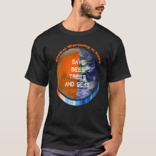 ShowYourStripes u2013 SAVE BEES TREES AND SEAS Glo T-Shirt